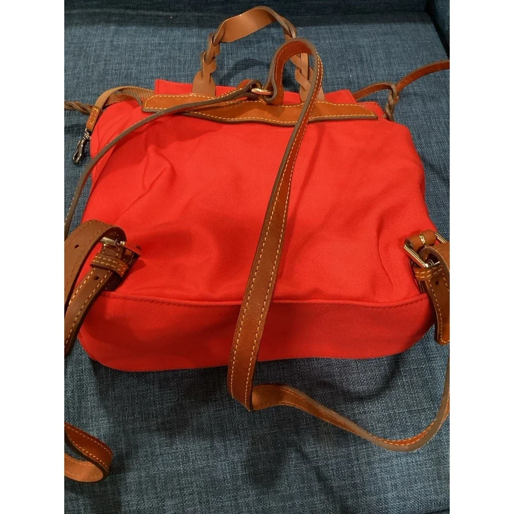 Dooney & Bourke Red Nylon Flap Backpack